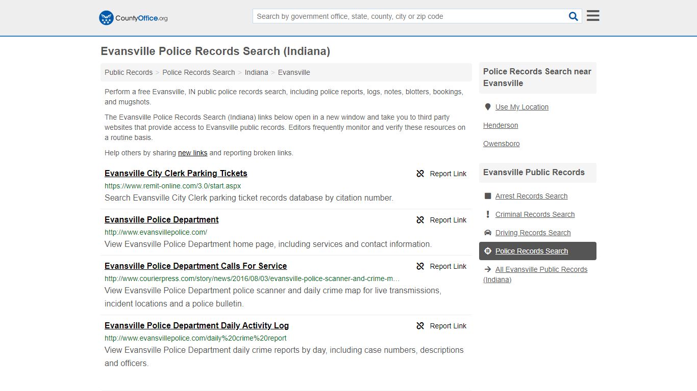 Police Records Search - Evansville, IN (Accidents & Arrest ...